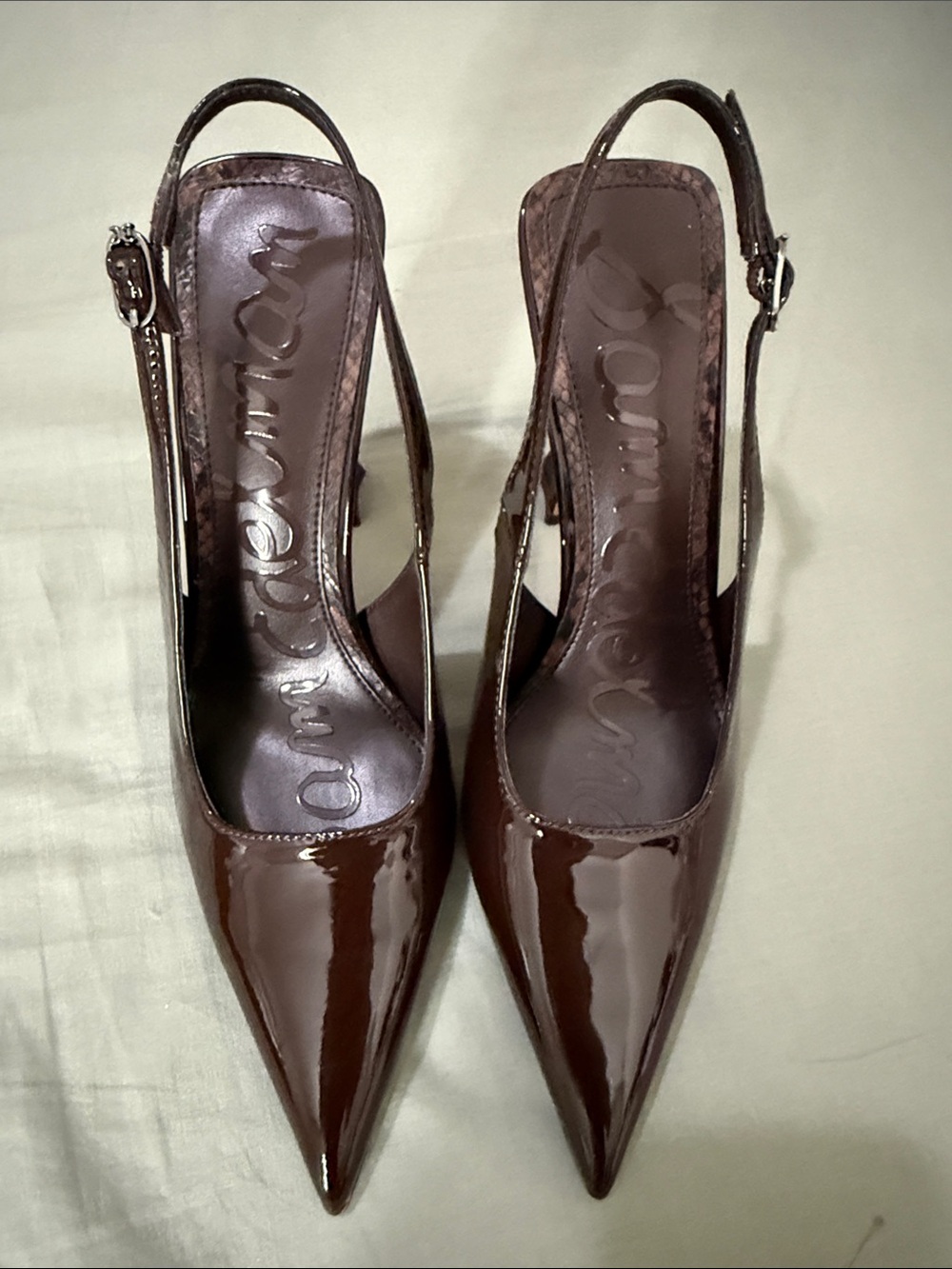 Brown Patent Slingback Pumps - Sam Edelman